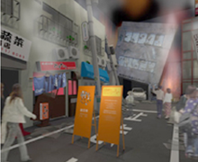 In a diorama where you experience repeated aftershocks through sound, lighting, and imagery, you will make your way to an evacuation area while asking a quiz with portable game machine. At the Cinema Station, you will experience a simulation of an earthquake centered under Tokyo through computer generated imagery.